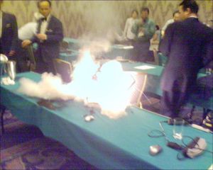 A Guy’s Dell sets on Fire :)